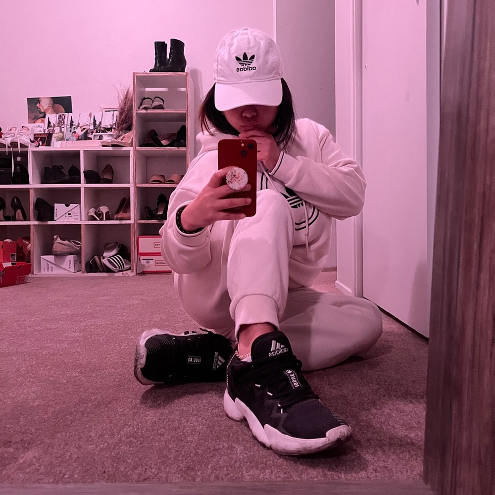 Black & white Adidas shoes